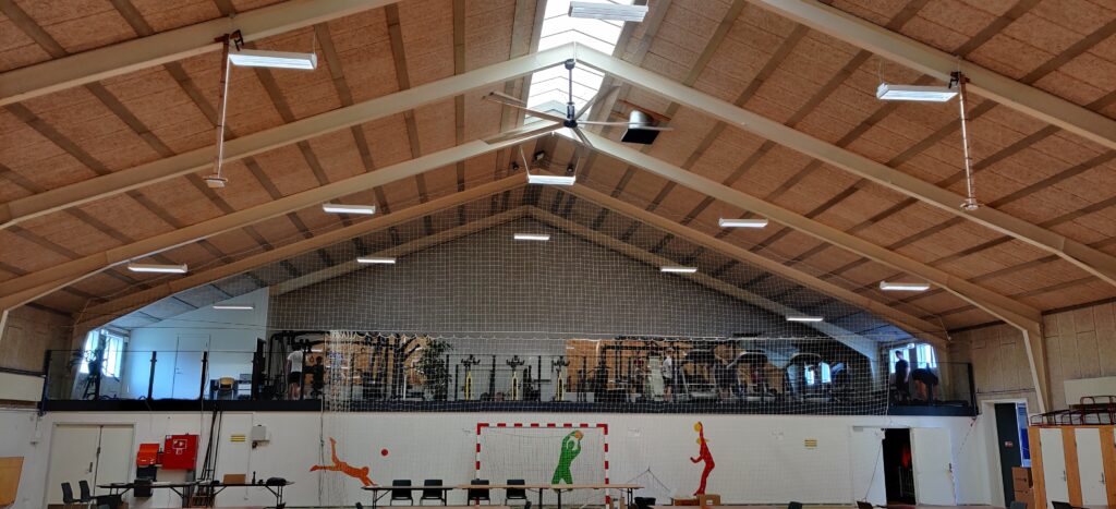 Gørlev Idrætsefterskole Northern Light HVLS-ventilatorer desinficerer luften i idrætshallen