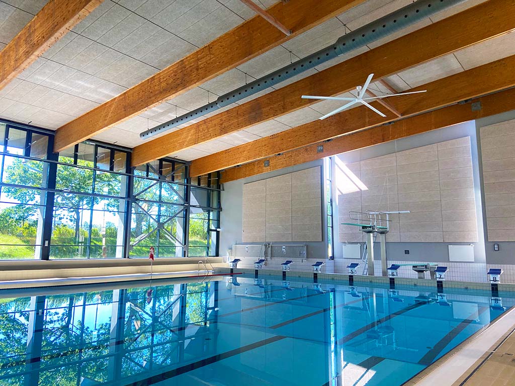 Thisted Swimming Center with aquatic ceiling fans installed