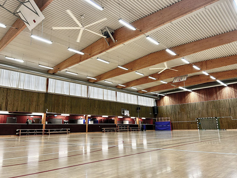 Ventilationsprojekt Ostra Goinge Kommun Sporthall med takfläktar