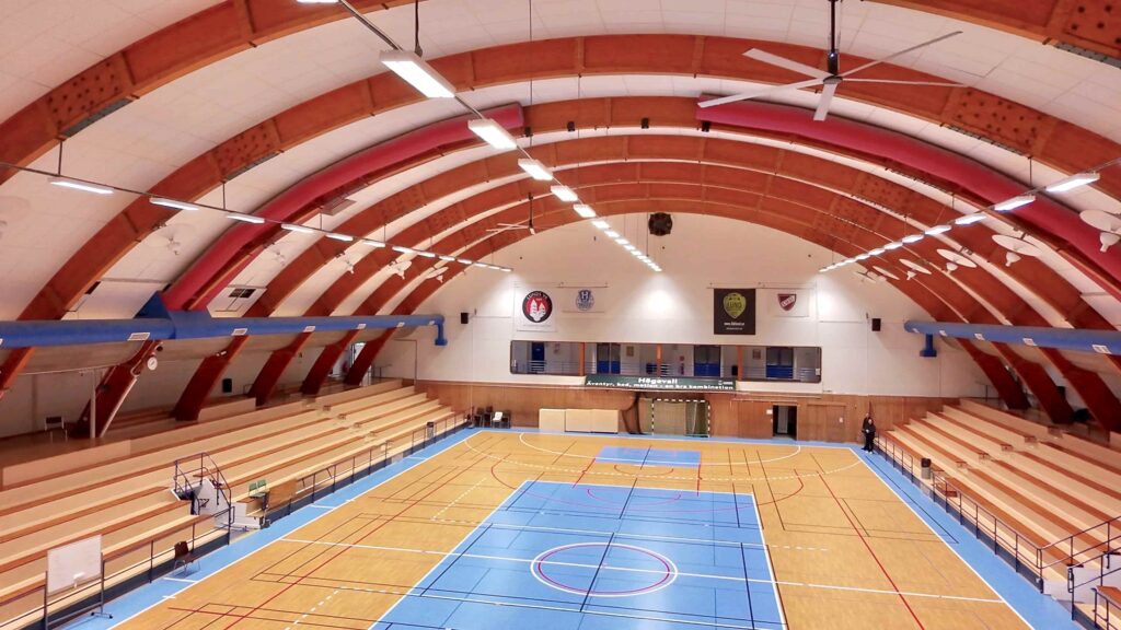 HVLS takfläktar i Lunds Kommun - Högevall - Idrottshal